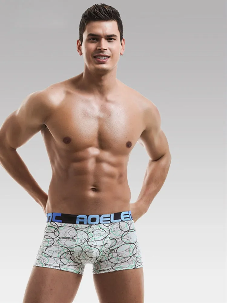 6 Pack Men's U Convex Modal Print Breathable Trunks