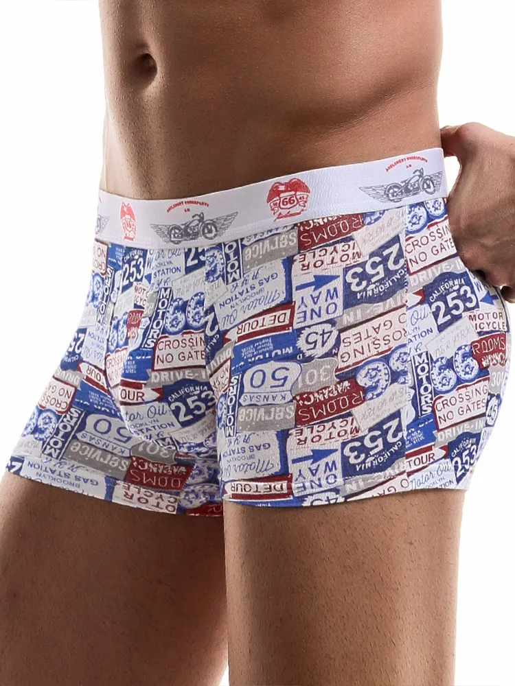 6 Pack Men's U Convex Modal Print Breathable Trunks