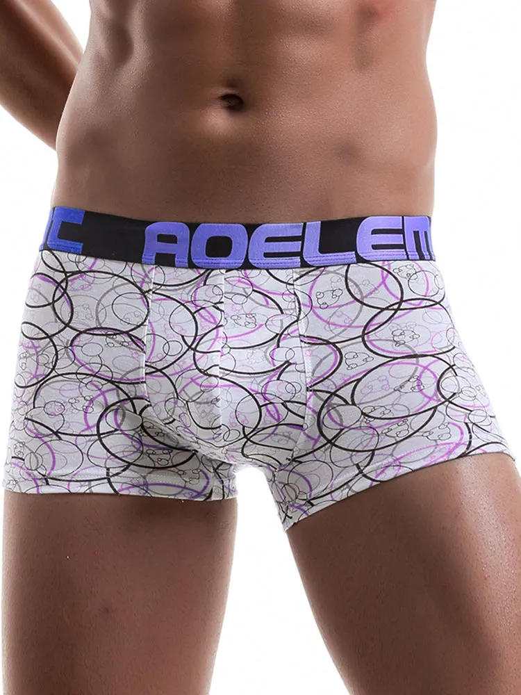 6 Pack Men's U Convex Modal Print Breathable Trunks