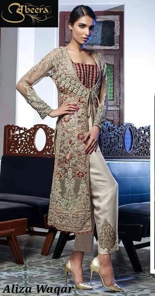 Aliza Waqar Net Dresses - Embroidered Net Dupatta - Replica - Unstitched