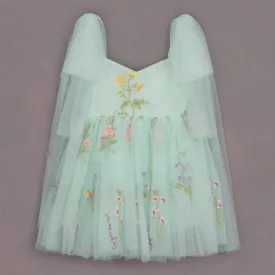 Baby Enchanted Angel Dress - Embroidered Mint