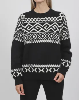 BLACK FAIR ISLE SWEATER