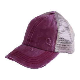 BT-780 C.C Criss Cross Pony Cap BERRY/BIEGE