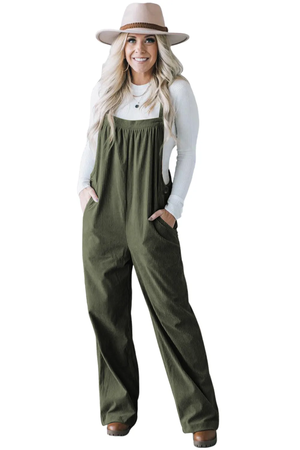 Casual Corduroy Overalls