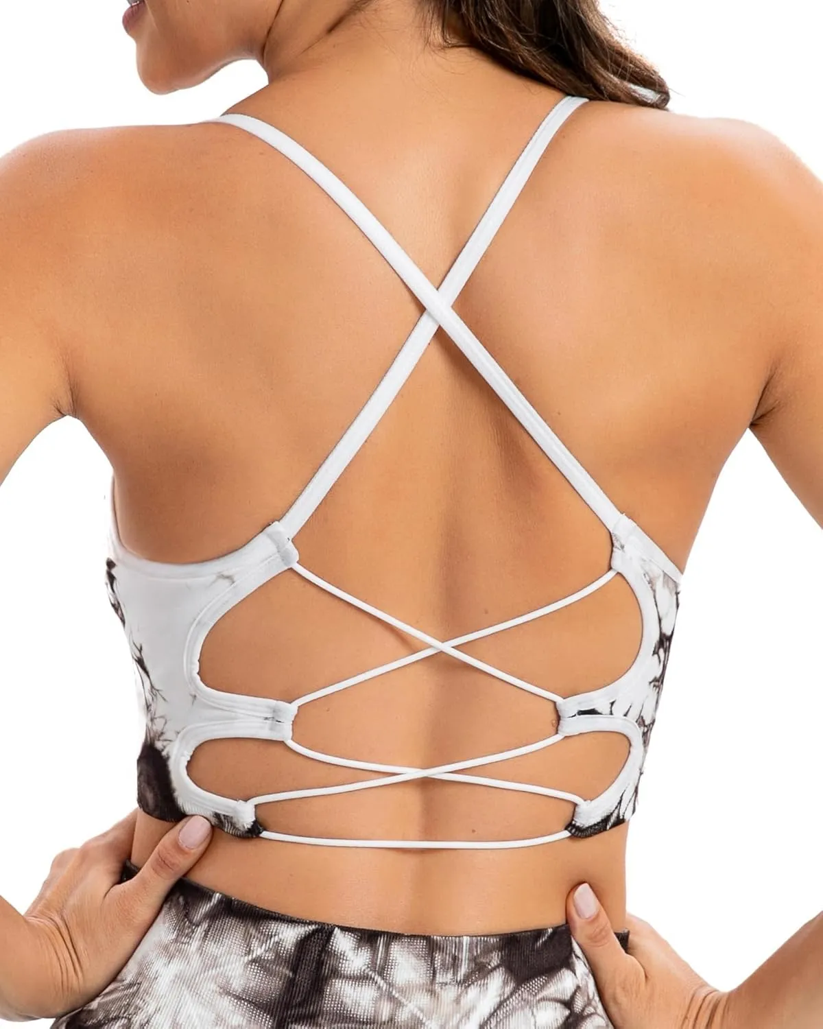 Crisscross Back Seamless Padded Medium Support with Removable Pads