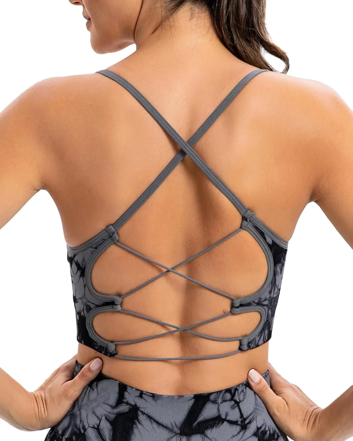 Crisscross Back Seamless Padded Medium Support with Removable Pads