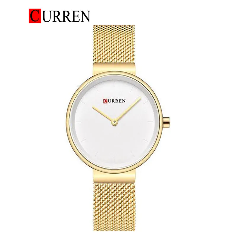 CURREN Original Brand Mesh Band Wrist Watch For Women With Brand (Box & Bag)-9016