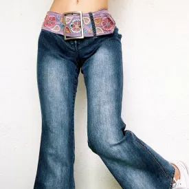 Early 2000s Floral Belted Flares