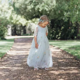 Enchanted Dress - Embroidered Powder Blue Lace