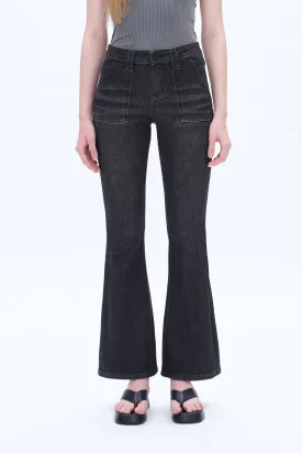 Jess Mid Rise Flare Jeans by Bayeas