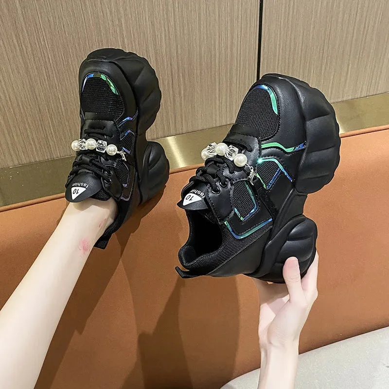 Joskaa 2024 New High Platform Sneakers Black