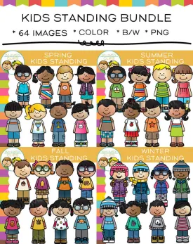 Kids Standing Clip Art Bundle