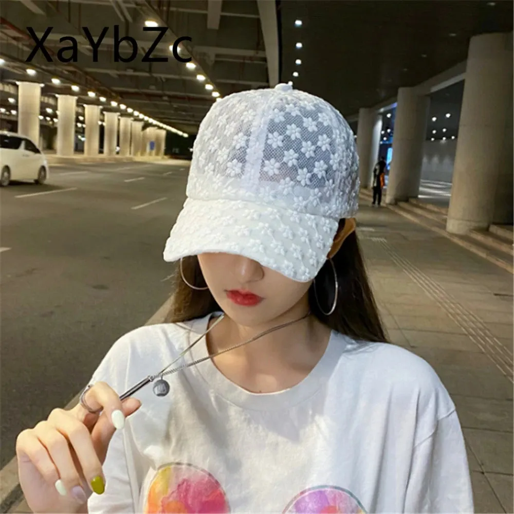 Lace Hat Women Thin Baseball Summer Sunscreen Sun Hollow Breathable Cap Sweet