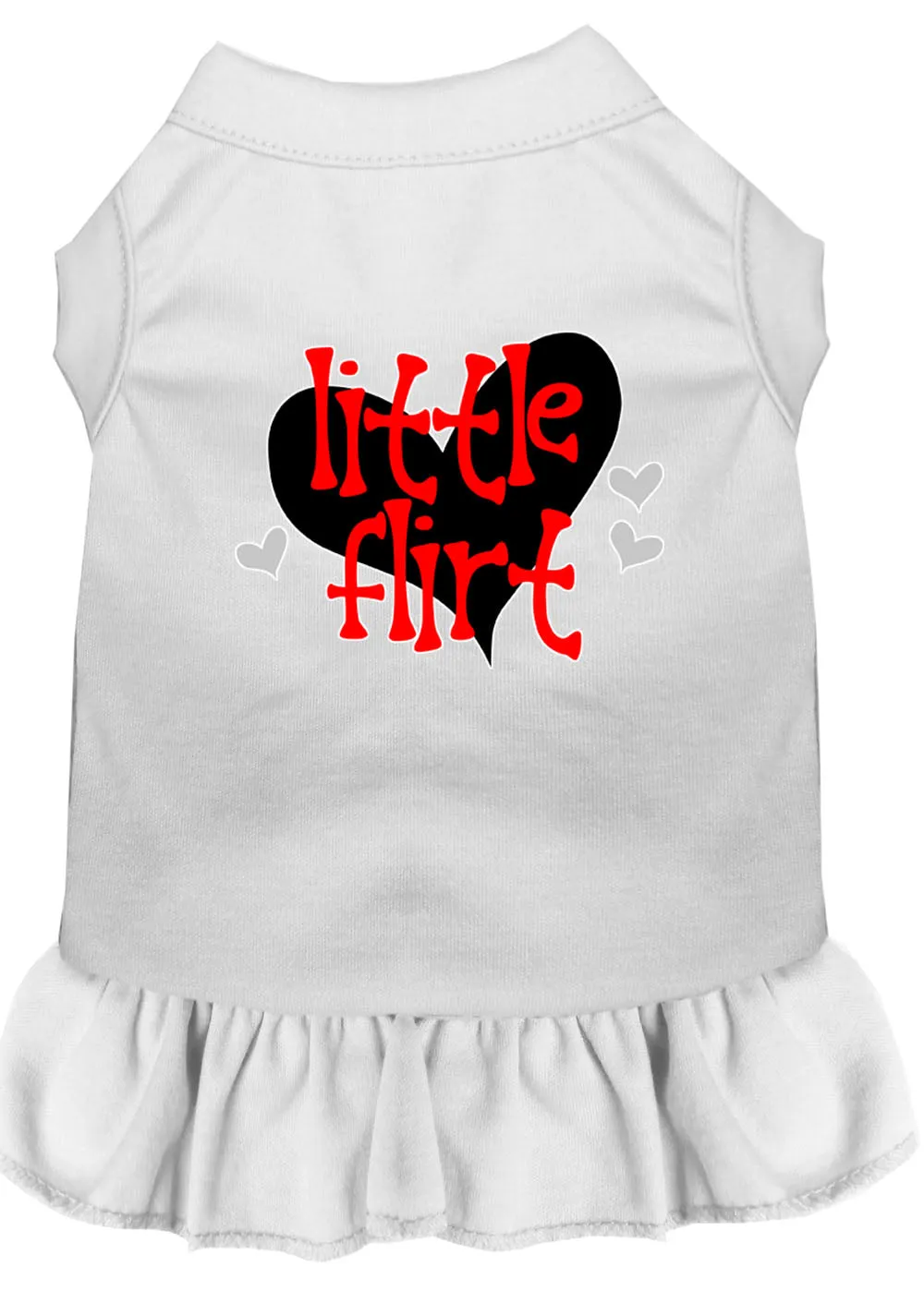 Little Flirt Screen Print Dog Dress White 4x