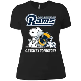 Los Angeles Rams Gateway To Victory Super Bowl 2019 Snoopy Football Nfl Women Cotton T-Shirt