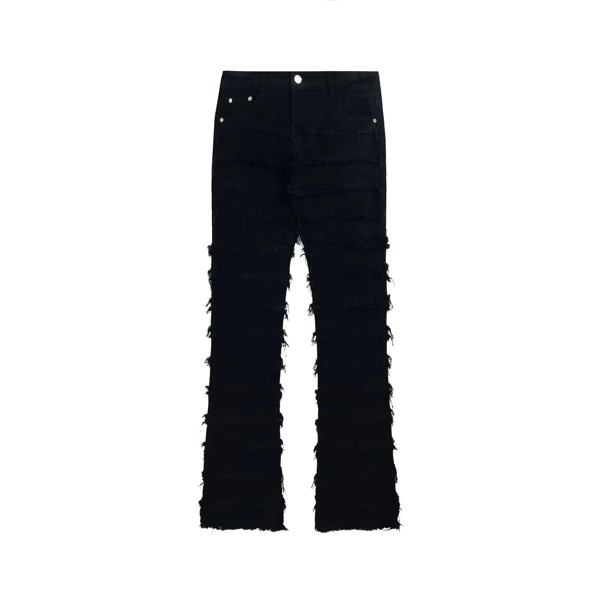 Men's Black Distressed Skinny Jeans - High Street Hip-Hop Style Vintage Fashion Pants