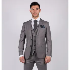 Mens Light Grey 3 Piece Suit Classic Stitch Wedding Summer Prom Classic Grooms