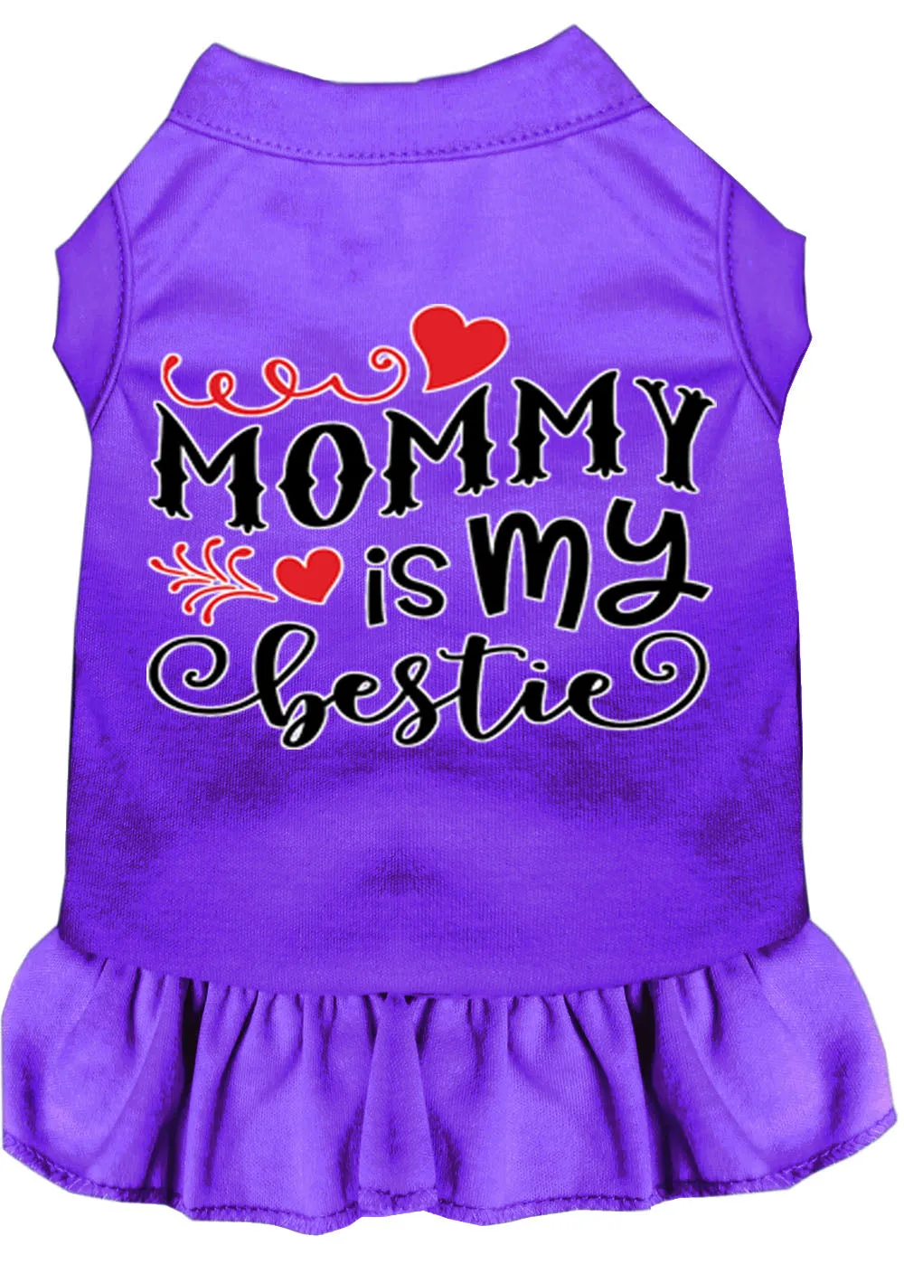 Mommy Is My Bestie Screen Print Dog Dress Purple Lg (14)