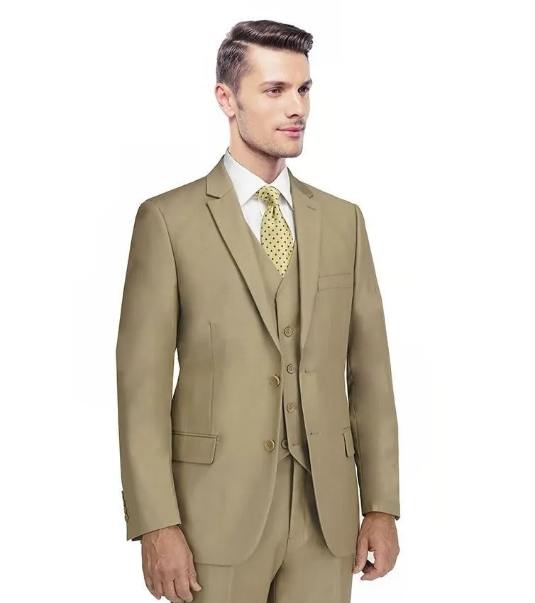 New York Man Italian Designer Camel 2 Piece Suit (available in Slim or Modern fit)