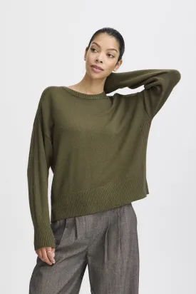 OLIVE OVERSIZED CREWNECK SWEATER