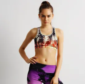 Print Beautiful Sunrise Forest Sports Bra for Women