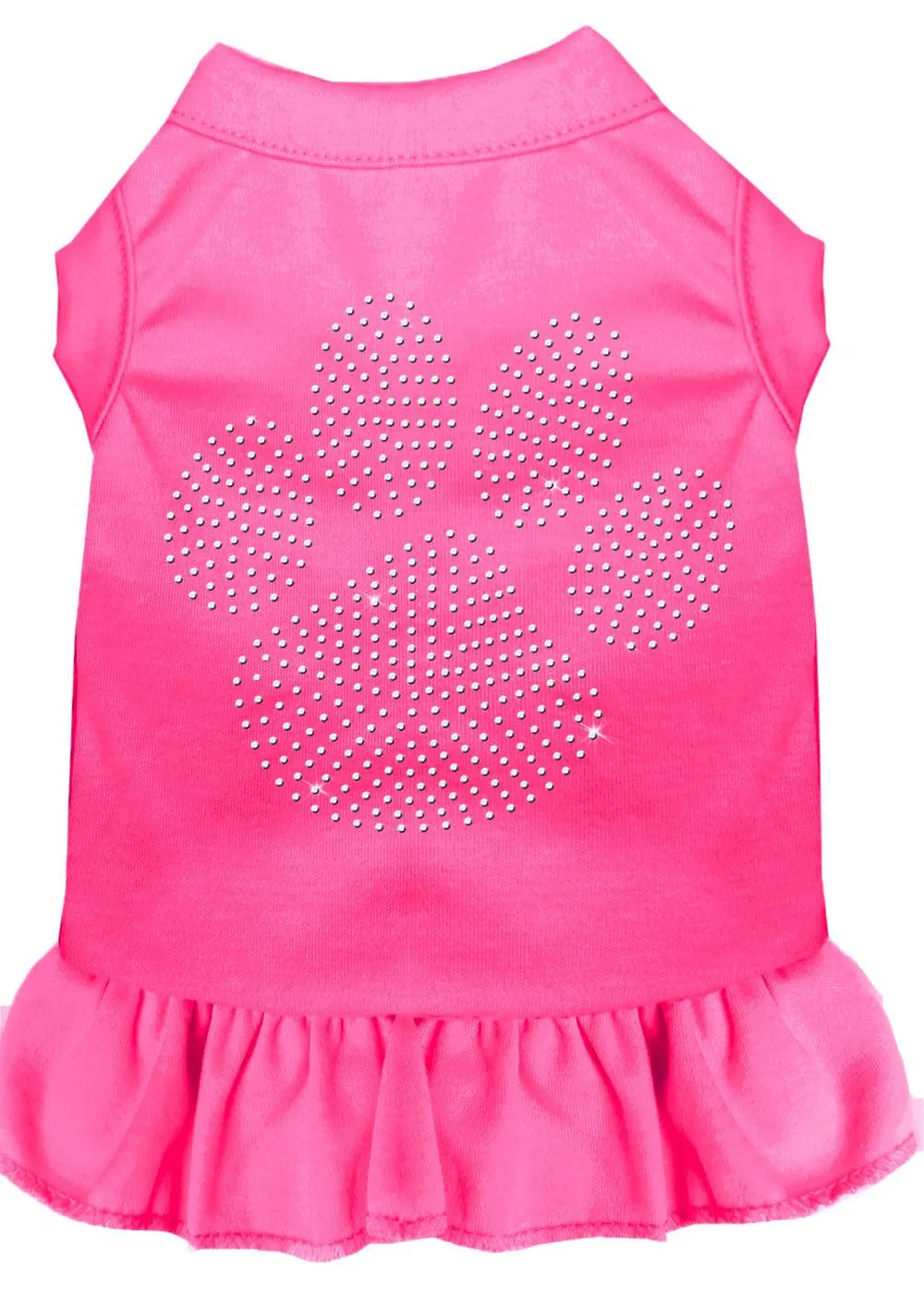 Rhinestone Clear Paw Dress Bright Pink Sm (10)