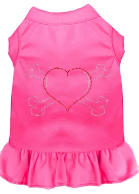 Rhinestone Heart And Crossbones Dress Bright Pink 4x (22)