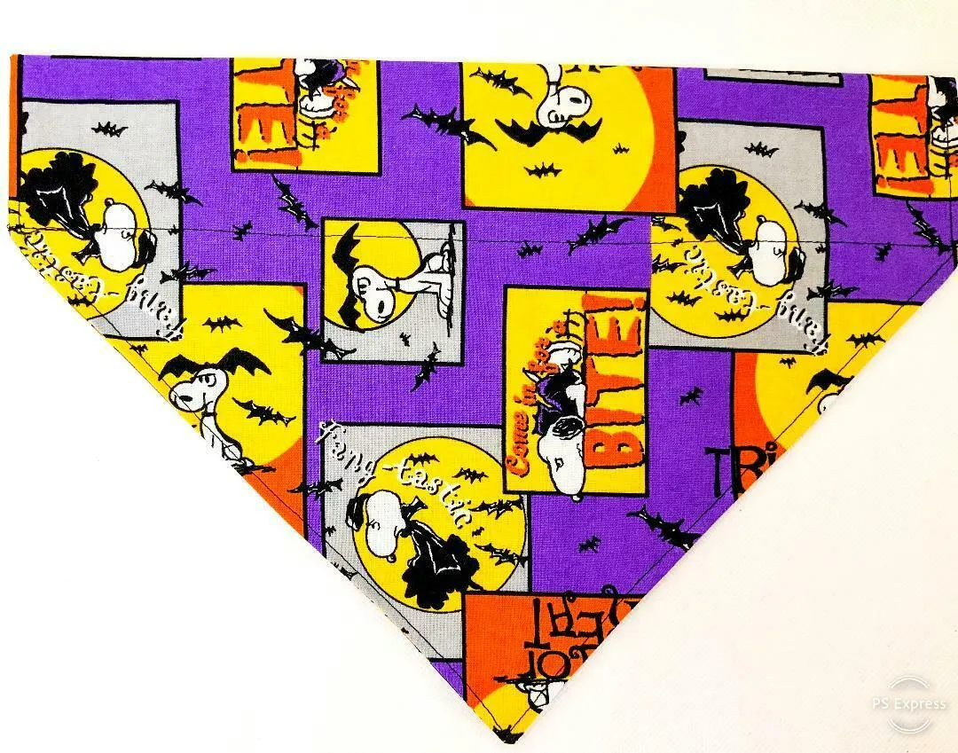 Snoopy Halloween Dog Bandana Over the Collar dog bandana Dog collar bandana Petcollarshandmade