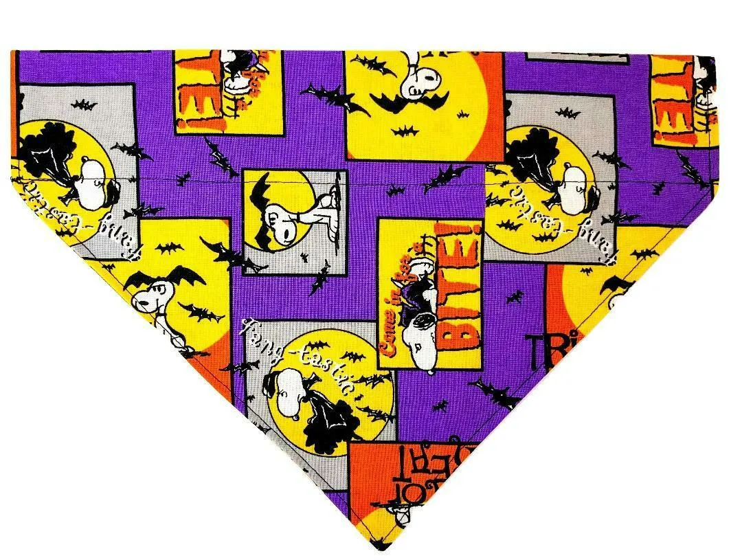 Snoopy Halloween Dog Bandana Over the Collar dog bandana Dog collar bandana Petcollarshandmade