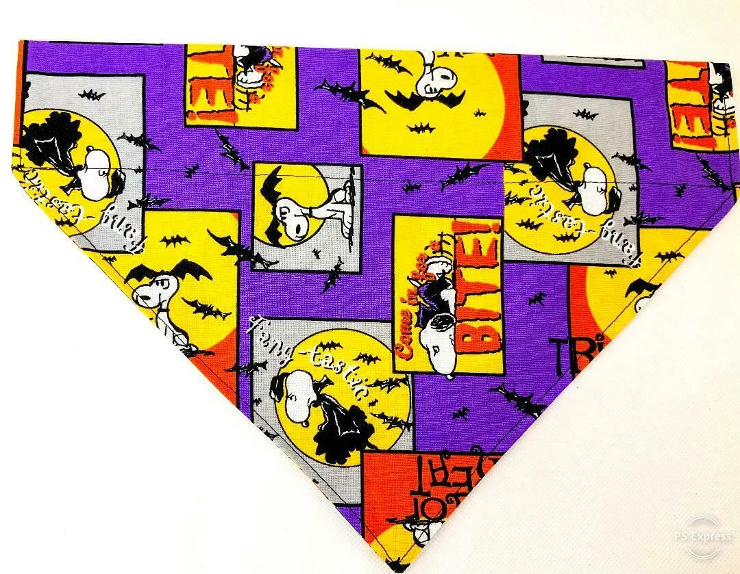 Snoopy Halloween Dog Bandana Over the Collar dog bandana Dog collar bandana Petcollarshandmade