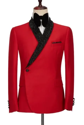 Stanley Elegant Crimson Shawl Collar Two-Piece Men's Wedding Suit