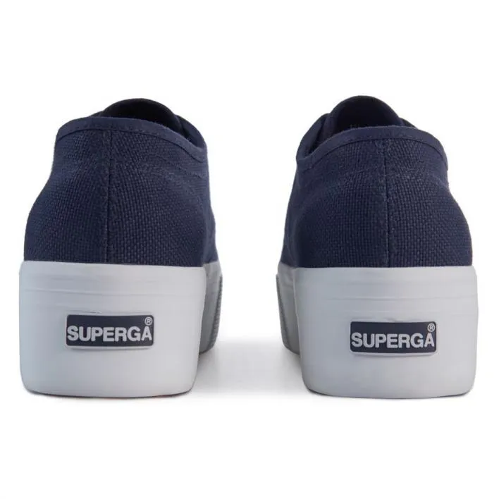 Superga scarpa sneakers da donna con zeppa 2790 Cotw Linea Up and Down S9111LW F43 blu