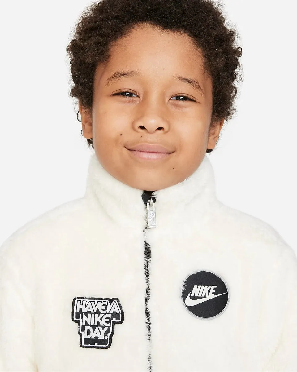 Sweat Nike Sportswear Sherpa Enfant - Beige/Noir