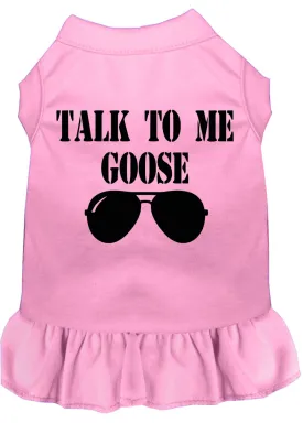 Talk To Me Goose Screen Print Dog Dress Light Pink Lg (14)