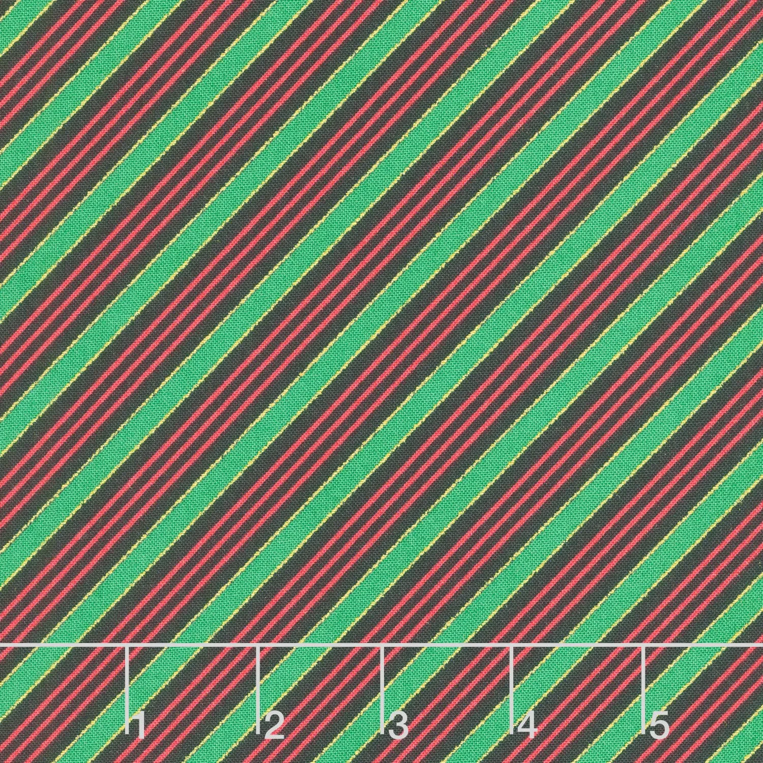 Tis the Season - Diagonal Candy Stripe Metallic Yardage