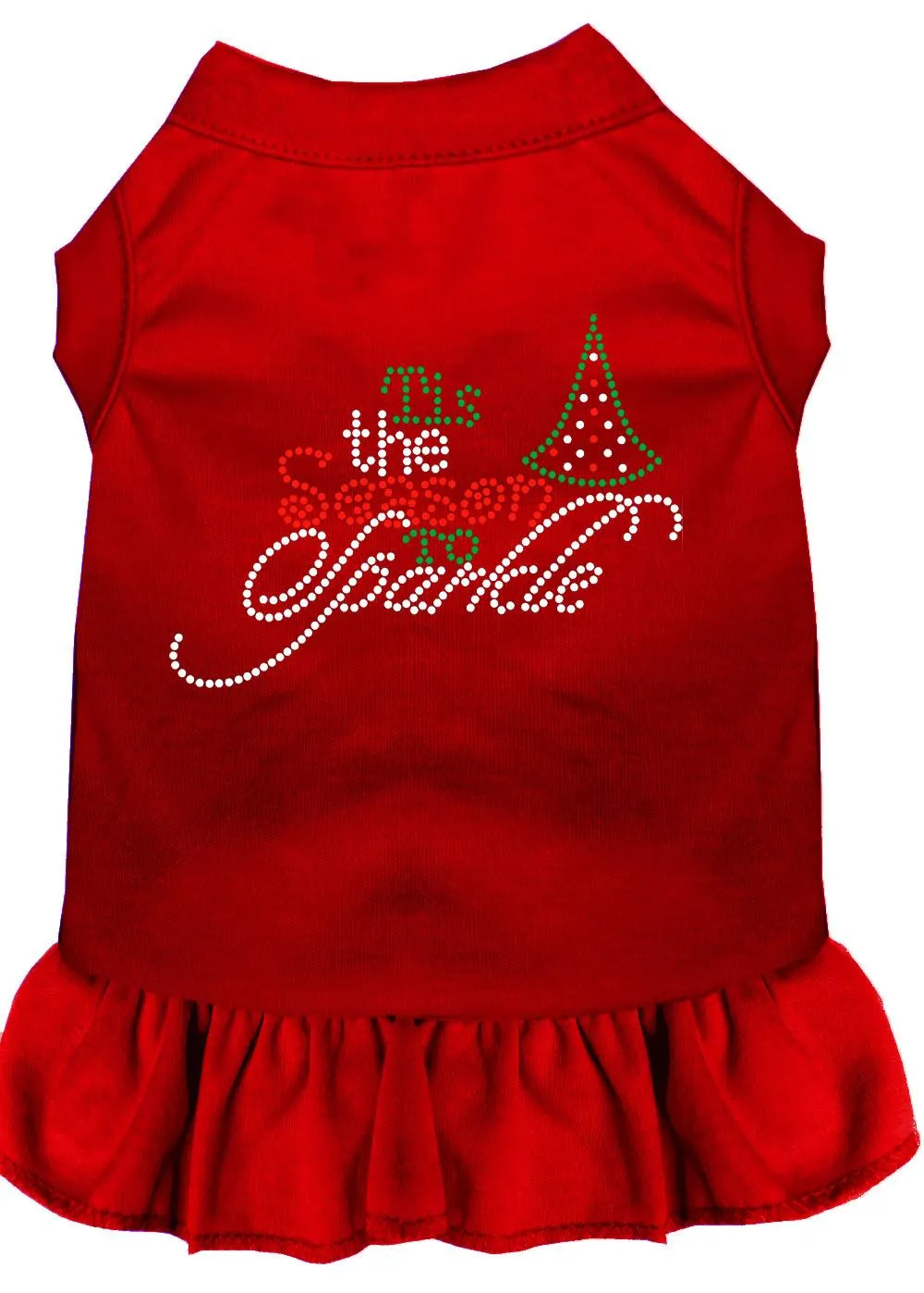 Tis The Season To Sparkle Rhinestone Dog Dress Red Lg (14)