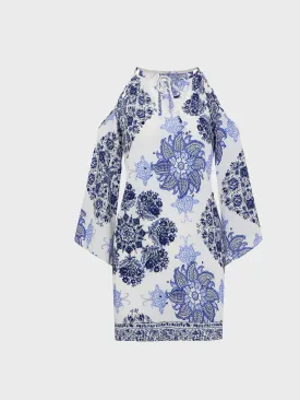 Wholesale Cold Shoulder Long Sleeve Floral Print Casual Dress