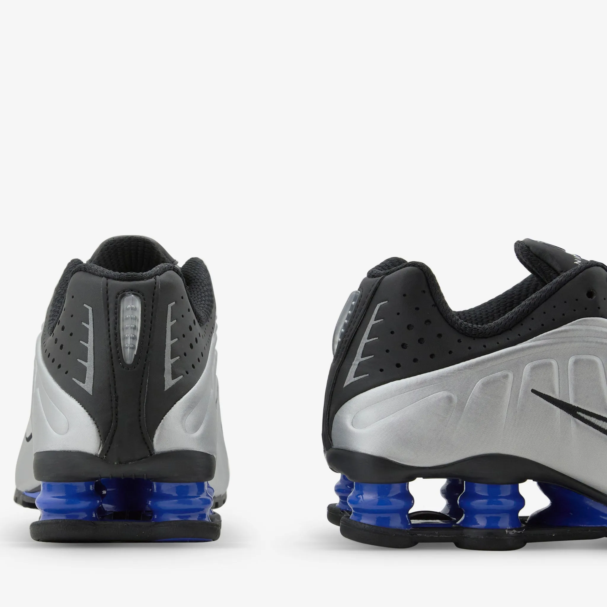 Women's Shox R4 Black | Metallic Silver | Racer Blue