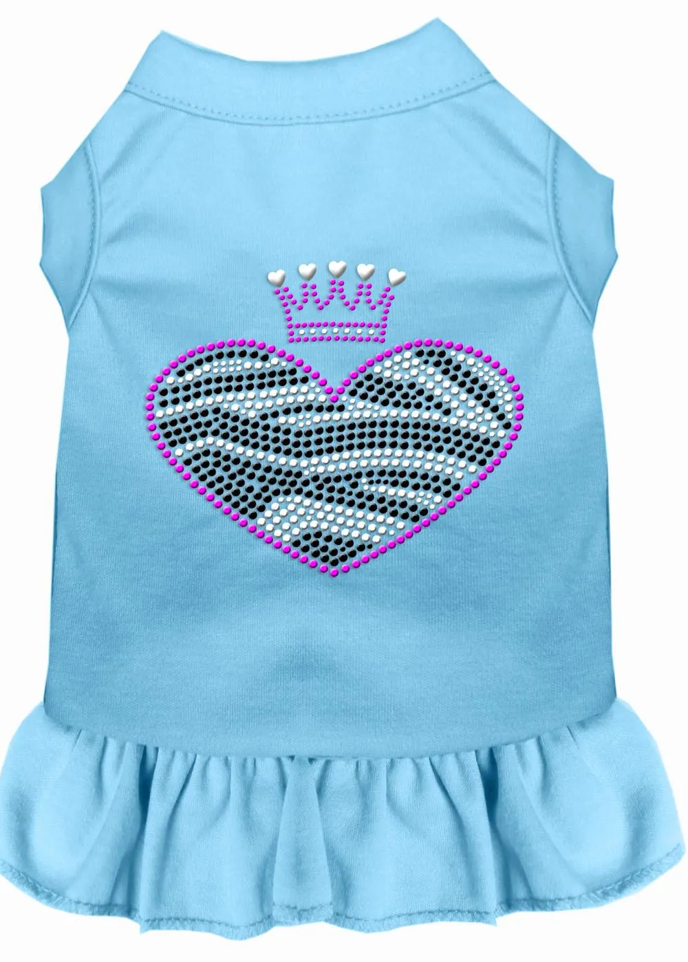 Zebra Heart Rhinestone Dress Baby Blue Lg (14)